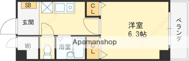 オークハイツ (1K/7階)の間取り写真