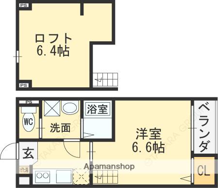 PLEIADES長瀬(1K/2階)の間取り写真