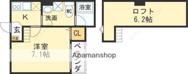 シャルマンコートⅢ(1K/1階)の間取り写真