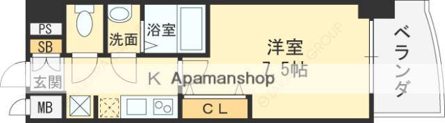 LUXE布施南(1K/10階)の間取り写真