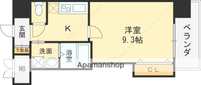 LUXE布施北1(1K/3階)の間取り写真