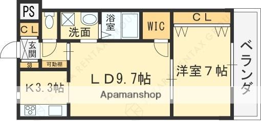 LALLA PALLOOZA(1LDK/1階)の間取り写真