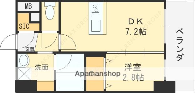 リアライズ小路(1DK/4階)の間取り写真