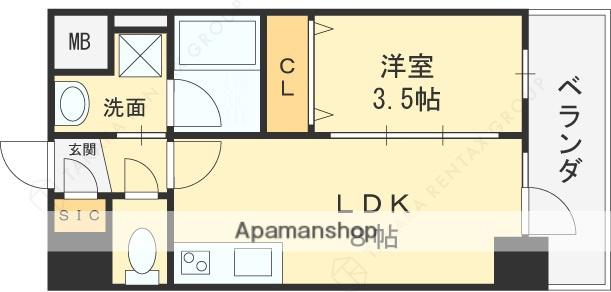 リアライズ布施駅前(1LDK/10階)の間取り写真