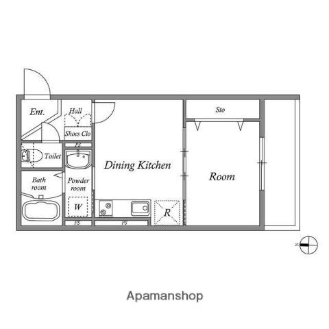 サクラレジデンス巽(1DK/1階)の間取り写真