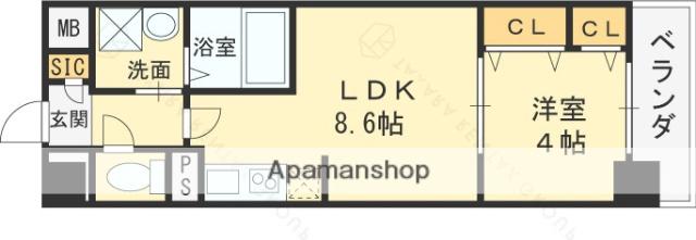 リアライズ小路駅前(1LDK/10階)の間取り写真