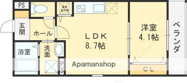 アート東大阪B(1LDK/2階)の間取り写真