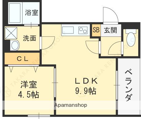 BADGE TOMOI NORDⅠ(1LDK/1階)の間取り写真