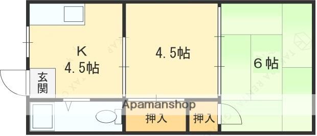 福寿マンション2号館(2K/2階)の間取り写真