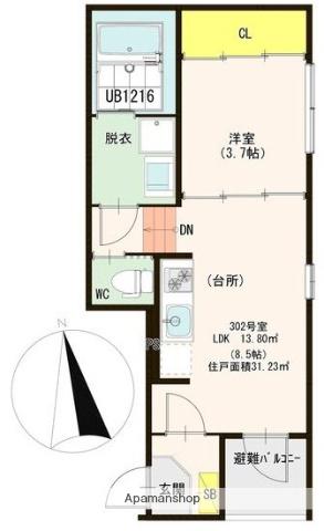 ハーモニーテラス荒川Ⅴ(1LDK/3階)の間取り写真