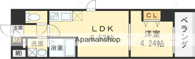 LUCK FIELD(1LDK/3階)の間取り写真