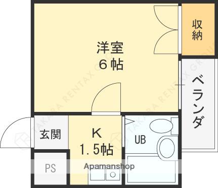 エスタイル小阪(1K/1階)の間取り写真