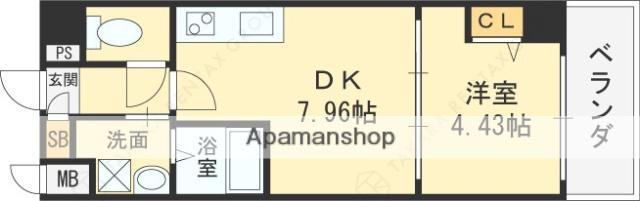 ドムス吉田(1DK/7階)の間取り写真