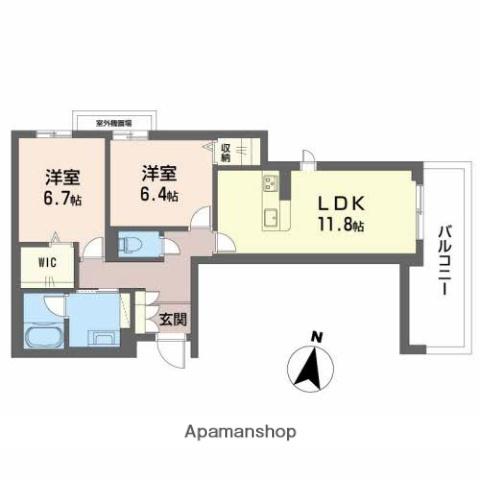 シャーメゾン ヴァンヴェール(2LDK/3階)の間取り写真