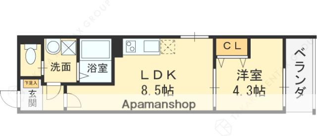 BADGETOMOIEST Ⅱ(1LDK/1階)の間取り写真