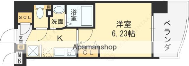 LUXE布施南Ⅱ(1K/7階)の間取り写真