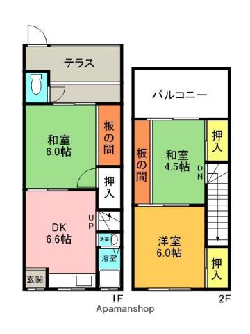 阪急電鉄神戸線 園田駅 徒歩10分 2階建 築59年(3DK)の間取り写真