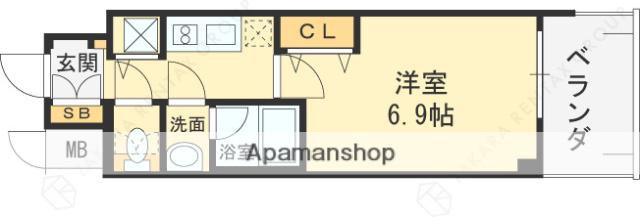 ソルテラス OSAKA イースト GATE(1K/10階)の間取り写真