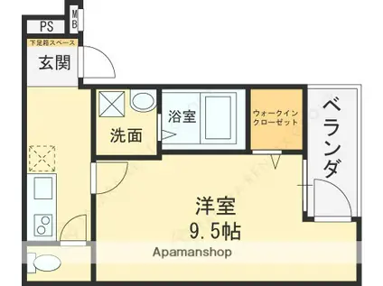 フジパレス八戸ノ里VI番館(1K/2階)の間取り写真