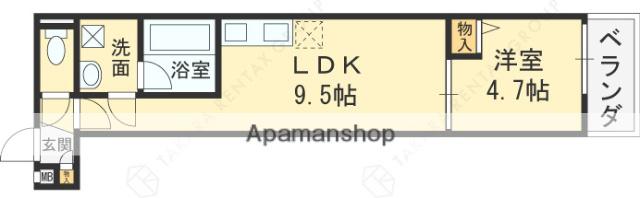 ルクレール菱屋(1LDK/3階)の間取り写真