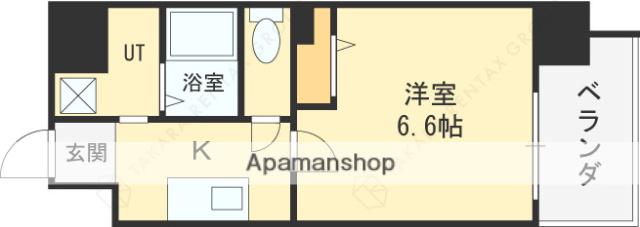 ワールドアイ大阪城イーストⅡ(1K/8階)の間取り写真