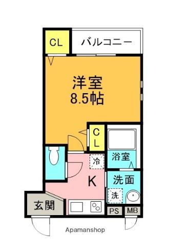 フジパレス八戸ノ里Ⅱ番館(1K/3階)の間取り写真