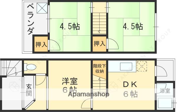 上石切町テラス(3DK/2階)の間取り写真