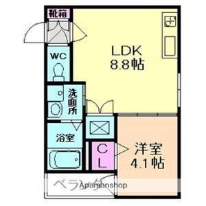 F ASECIA MIRA(1LDK/1階)の間取り写真