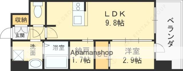 ESTONE HIGASHIOSAKAⅡ(1SLDK/5階)の間取り写真