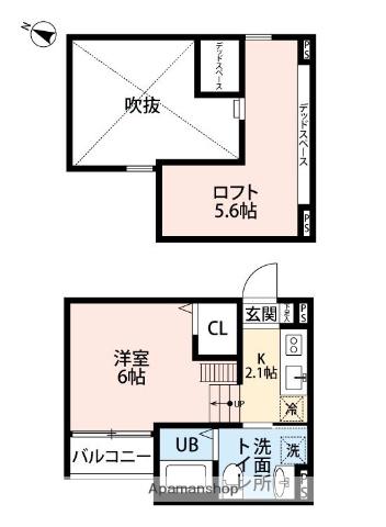 GARAN(ワンルーム/1階)の間取り写真