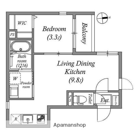 ハーモニーテラス林寺Ⅷ(1LDK/1階)の間取り写真