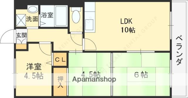 サンリッツ巽(3LDK/1階)の間取り写真