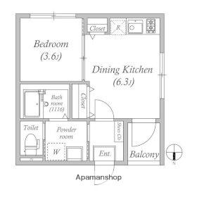 ハーモニーテラス小路東Ⅳ(1DK/1階)の間取り写真