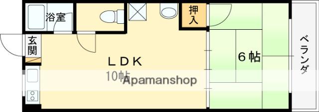 有楽荘(1LDK/1階)の間取り写真