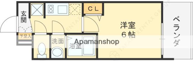 アドバンス大阪リーヴァ(1K/4階)の間取り写真