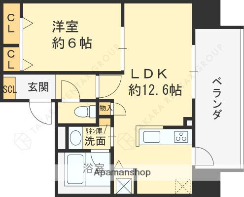 ブランシエスタ都島通(1LDK/4階)の間取り写真
