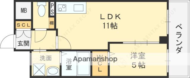 VITA荒本(1LDK/3階)の間取り写真