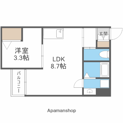 H-MAISON衣摺2(1LDK/3階)の間取り写真