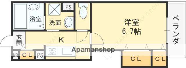 イトーピアホーム近大前(1K/2階)の間取り写真