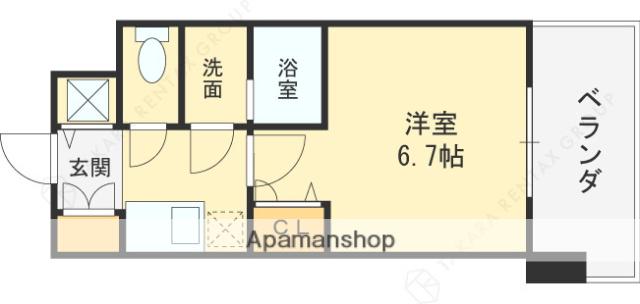 ワールドアイ大阪イースト CITY(1K/3階)の間取り写真