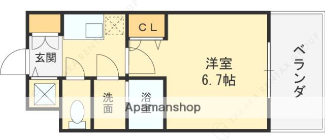 ワールドアイ大阪イースト CITY(1K/3階)の間取り写真