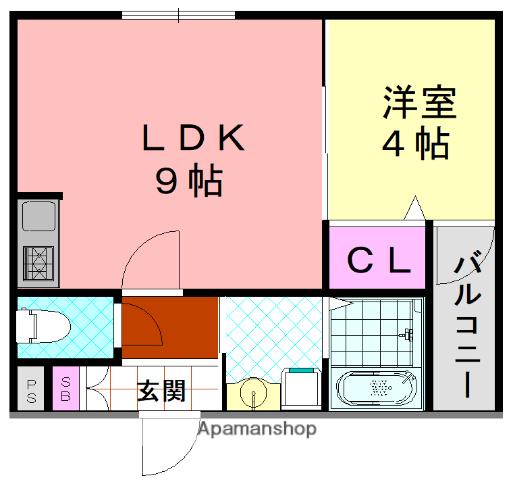 H-MAISON平野Ⅳ(1LDK/2階)の間取り写真