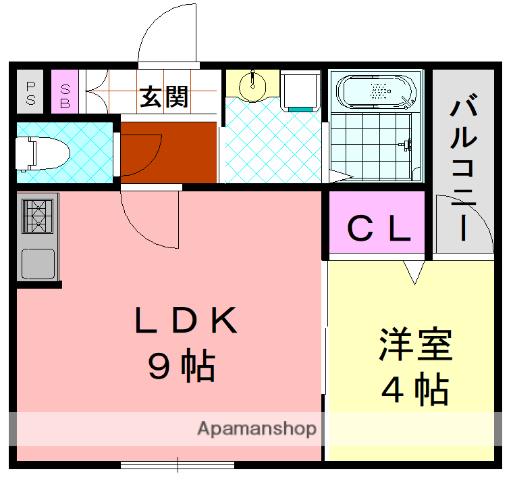 H-MAISON平野Ⅳ(1LDK/2階)の間取り写真
