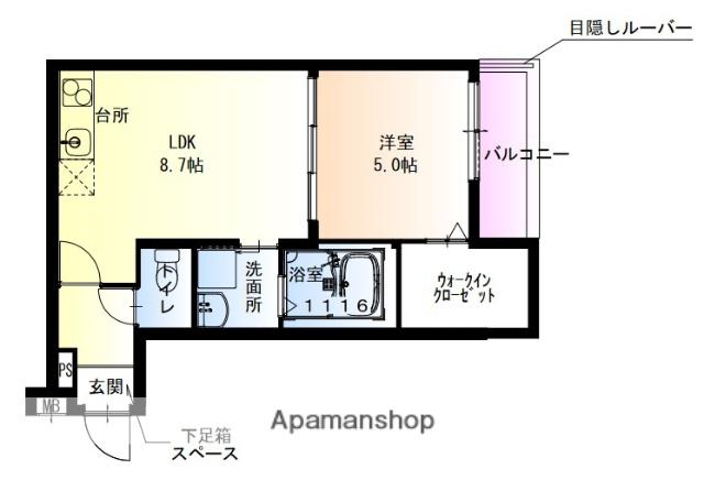 フジパレス瓜生堂Ⅲ番館(1LDK/1階)の間取り写真