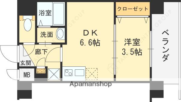 CREST TAPP 天王寺イースト(1DK/5階)の間取り写真
