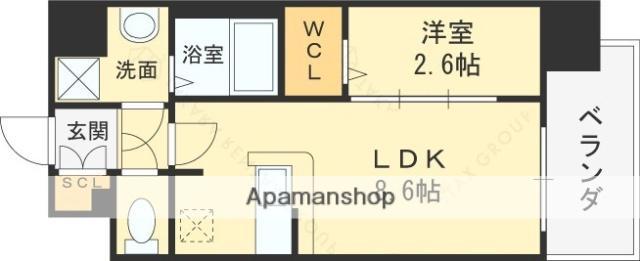 ファステート東大阪アダマス(1LDK/14階)の間取り写真