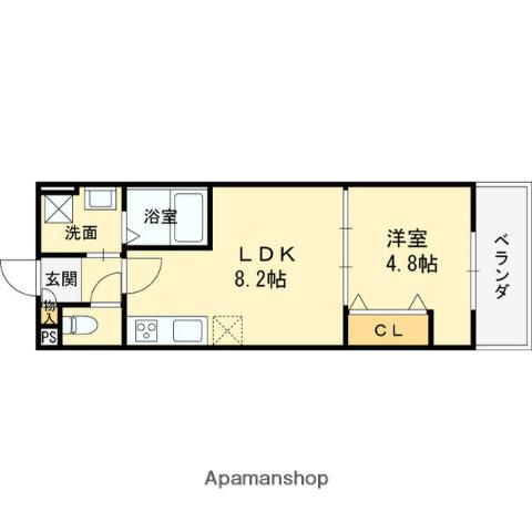 太平寺共同(1LDK/3階)の間取り写真