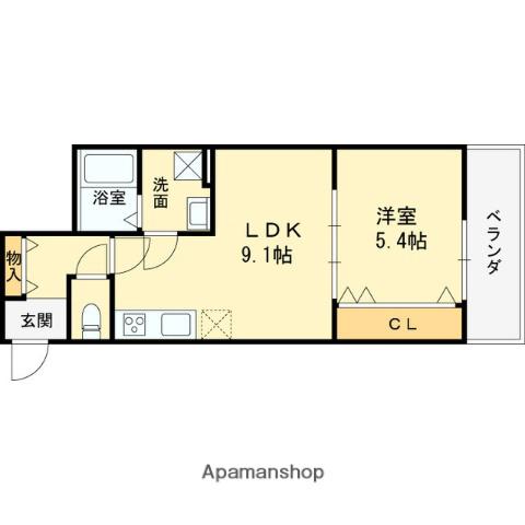 太平寺共同(1LDK/1階)の間取り写真