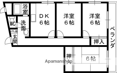 メゾンドール田路(3DK/4階)の間取り写真