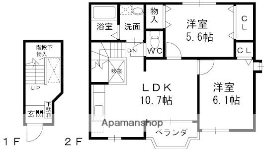 リメーンⅠ(2LDK/2階)の間取り写真